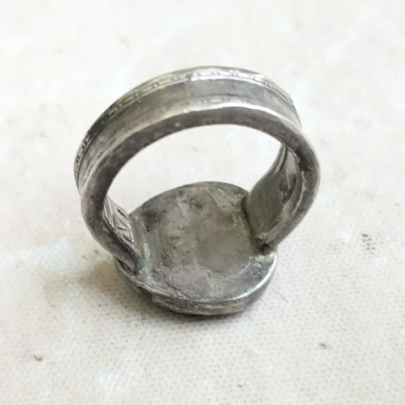 Vintage Sterling Silver Ring Turquoise Green 8.5 - Picture 6 of 13